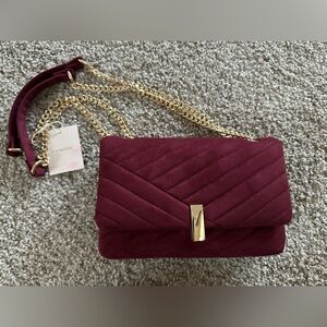 Primark Quilted Wine Crossbody with Gold Chain